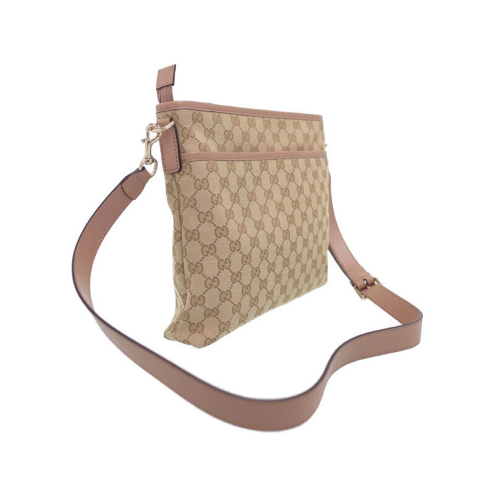 Gucci Pink crossbody GG canvas beige bag ebony